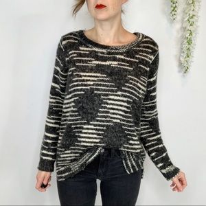 525 AMERICA chunky knit sweater gray cream 1554